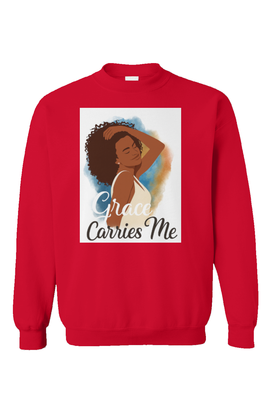 Grace Carries Me – Crewneck Sweatshirt Framed (Red
