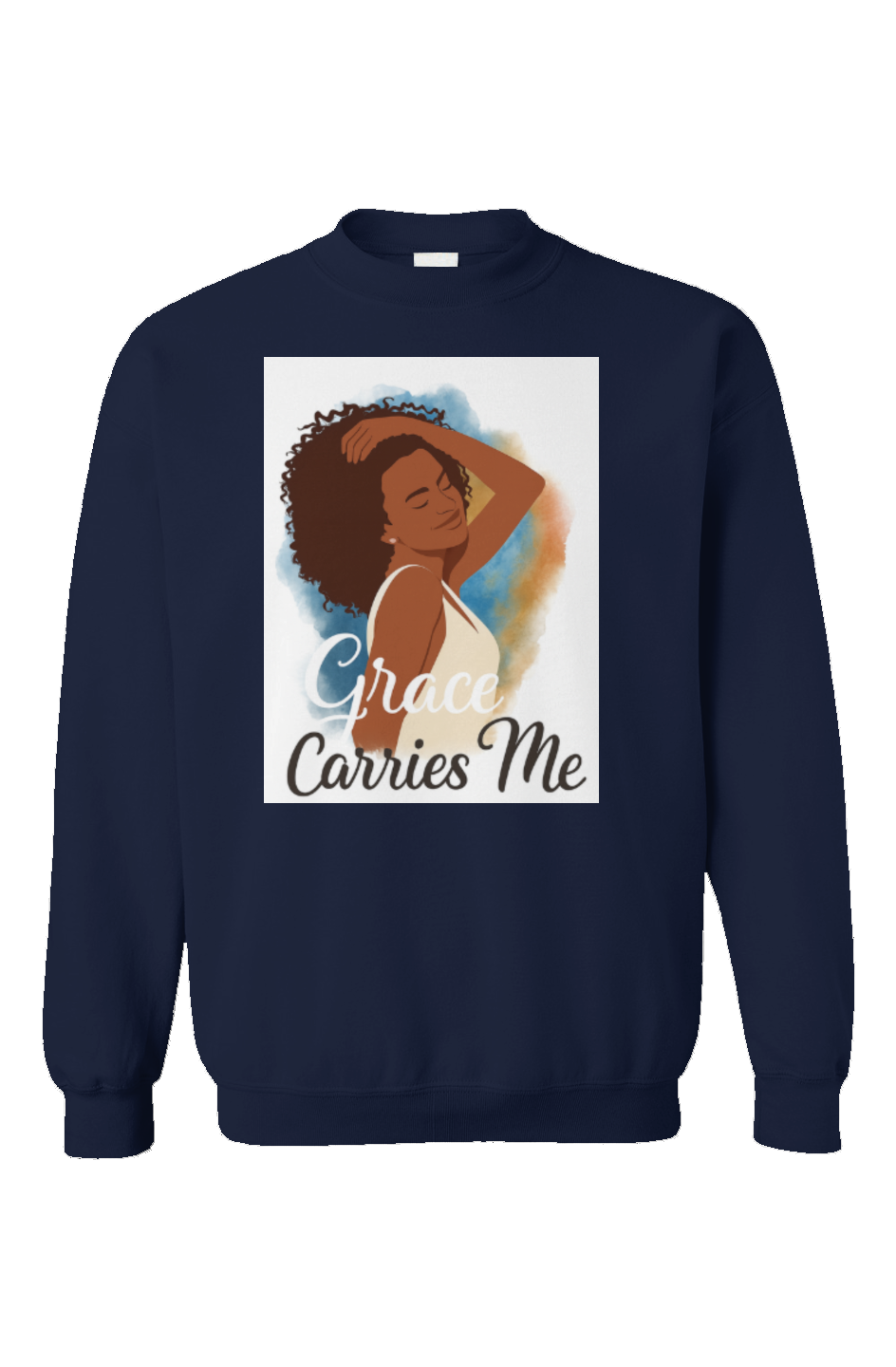 Grace Carries Me – Crewneck Sweatshirt Framed (Nav