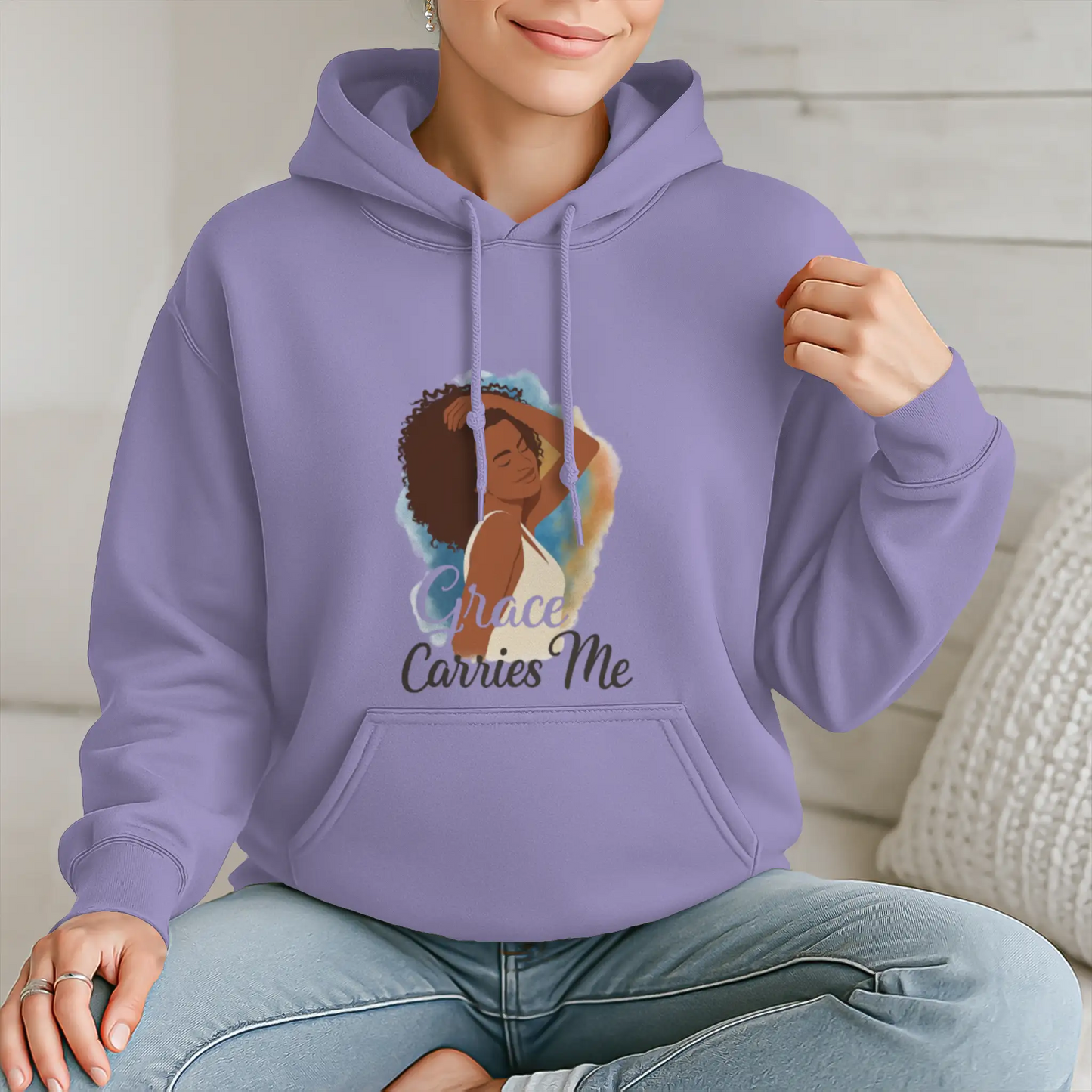 Courage Carries Me – Portrait Hoodie (Violet)