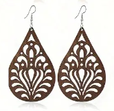 Heritage Halo -Circular cutout wood earrings