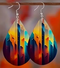 Elegance of colors - Wood Earrings