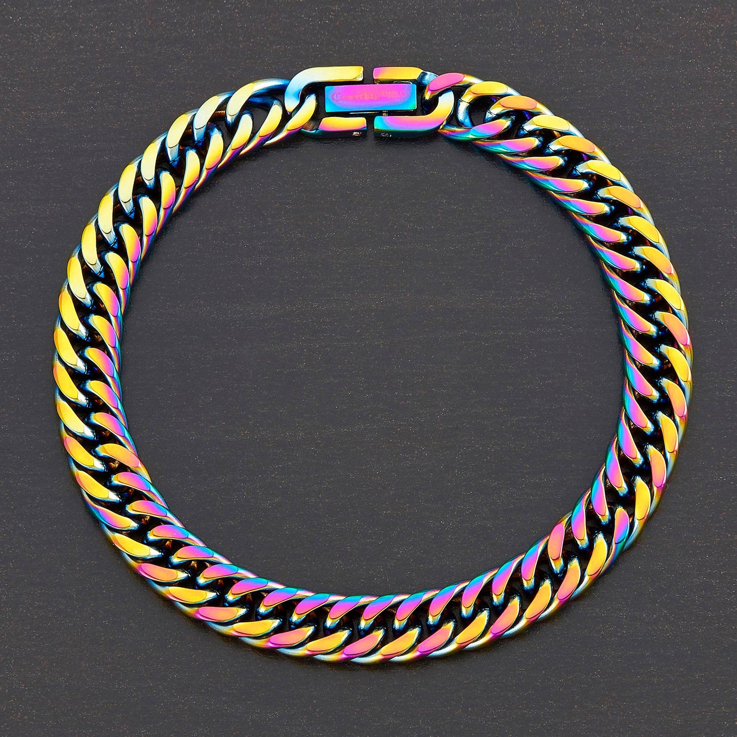 Men's Crucible Stainless Steel Curb Chain Bracelet