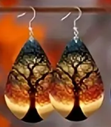 Twilight Roots - Wood Drop Earrings