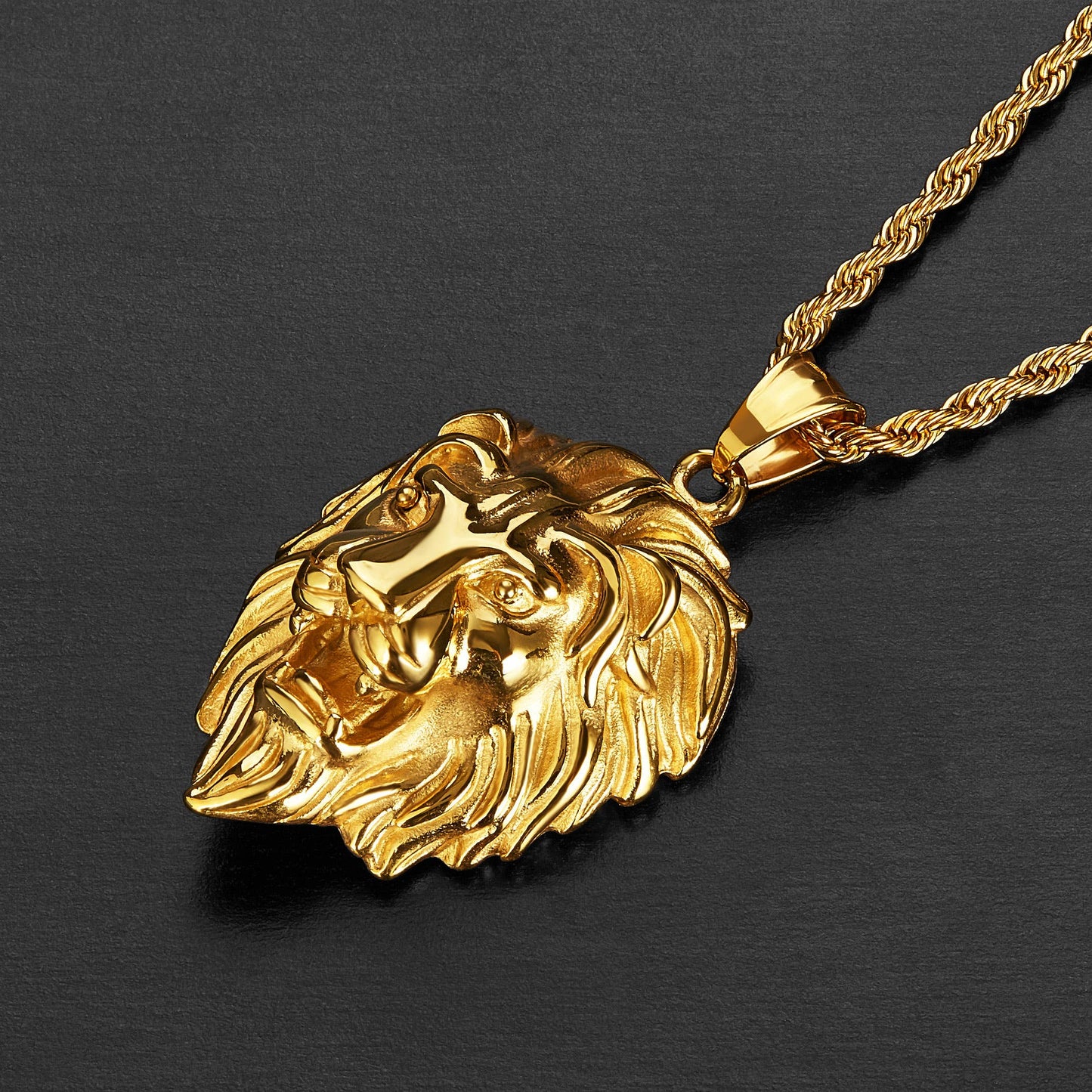 Lion Head Stainless Steel Pendant