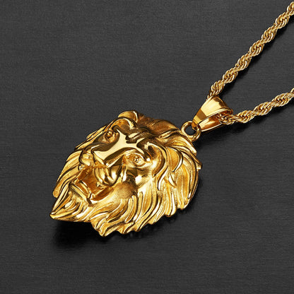 Lion Head Stainless Steel Pendant
