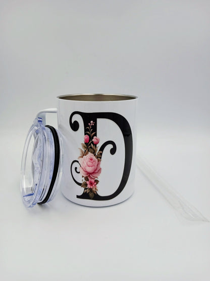 Floral Monogram Mug — 12oz Thermal Keepsake