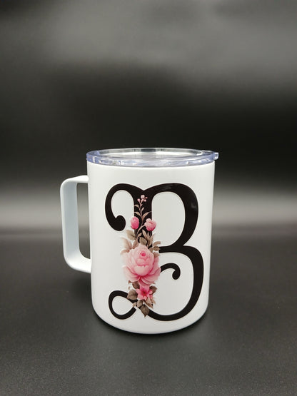 Floral Monogram Mug — 12oz Thermal Keepsake