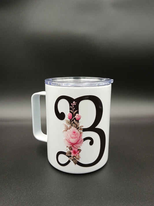 Floral Monogram Mug — 12oz Thermal Keepsake