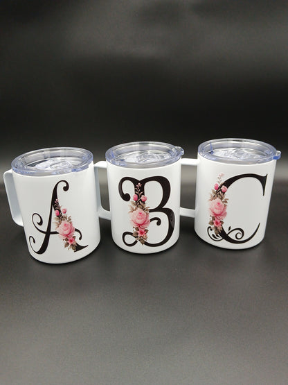 Floral Monogram Mug — 12oz Thermal Keepsake