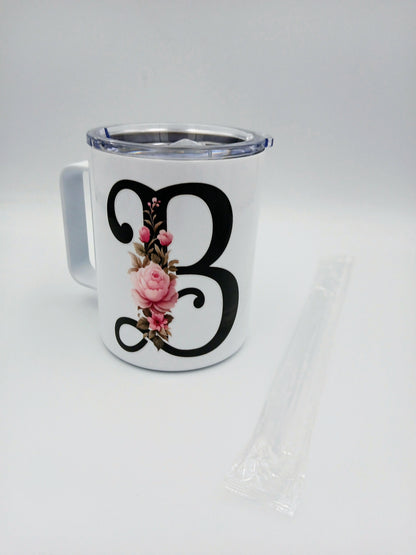 Floral Monogram Mug — 12oz Thermal Keepsake