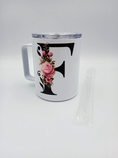 Floral Monogram Mug — 12oz Thermal Keepsake