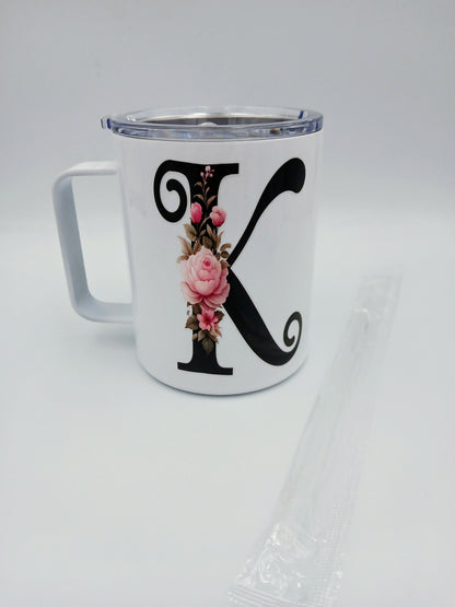 Floral Monogram Mug — 12oz Thermal Keepsake