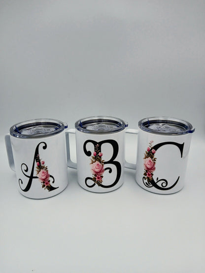 Floral Monogram Mug — 12oz Thermal Keepsake