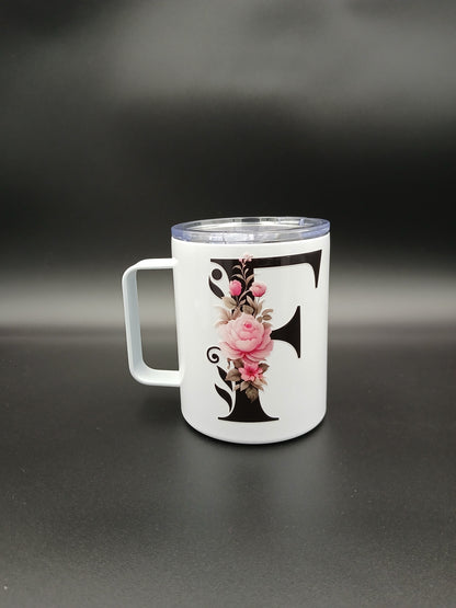 Floral Monogram Mug — 12oz Thermal Keepsake
