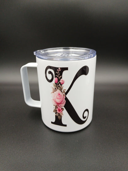 Floral Monogram Mug — 12oz Thermal Keepsake