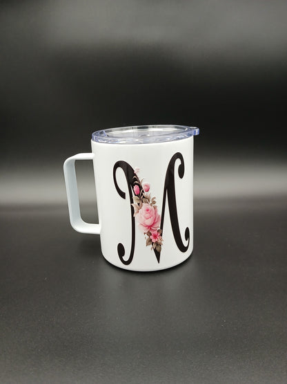 Floral Monogram Mug — 12oz Thermal Keepsake