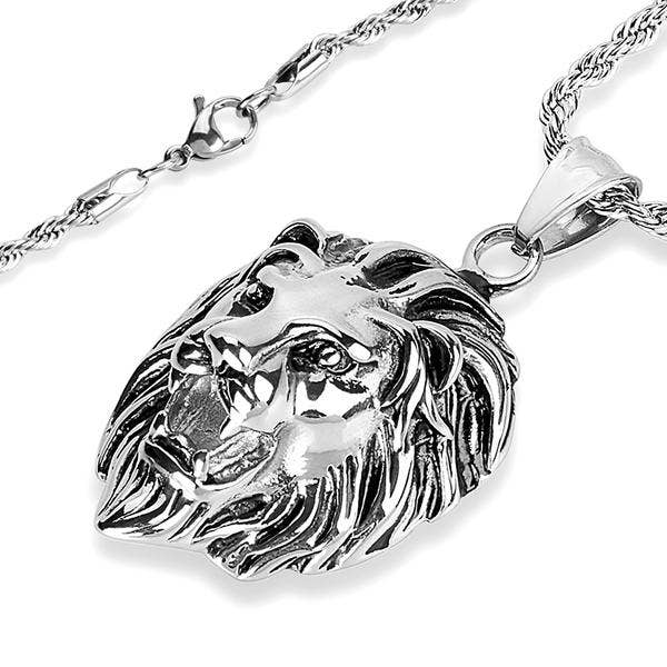 Lion Head Stainless Steel Pendant