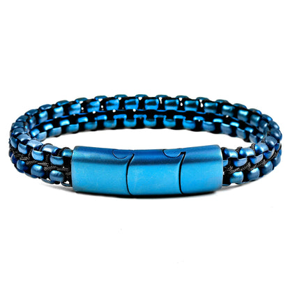 Men's Crucible Matte Finish Stainless Steel Box Chain Bracelet