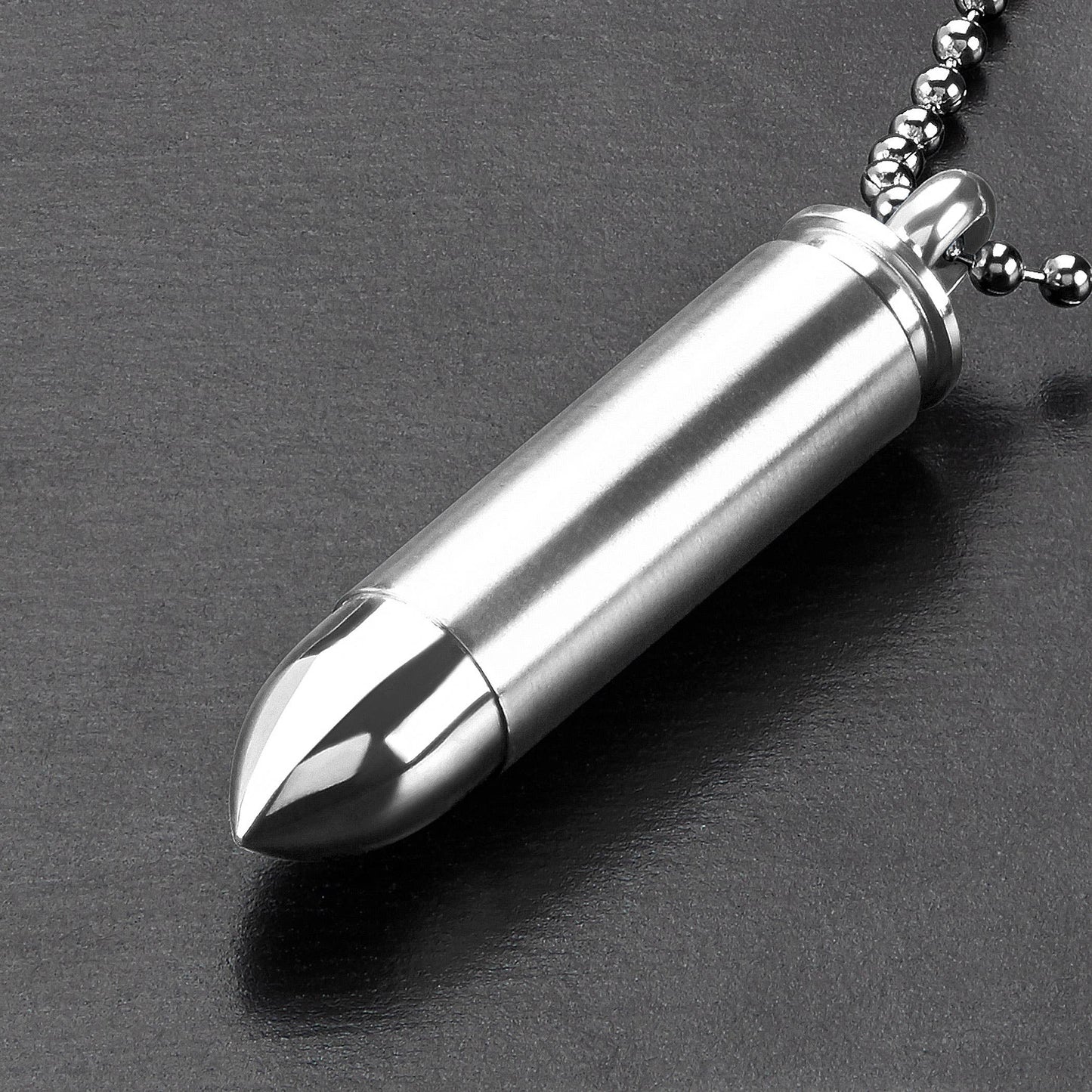 Men's Bullet Capsule Stainless Steel Pendant