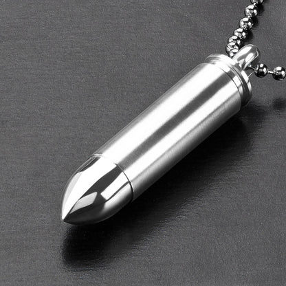 Men's Bullet Capsule Stainless Steel Pendant