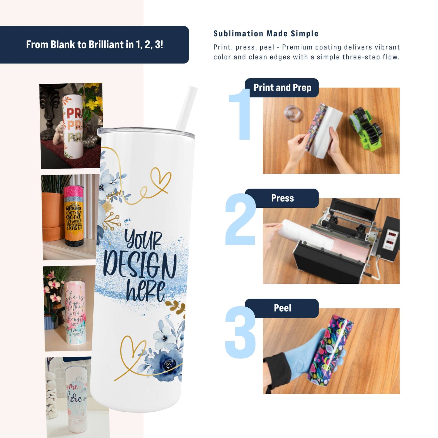 Straight Skinny (Classic) - 20oz Sublimation Tumbler