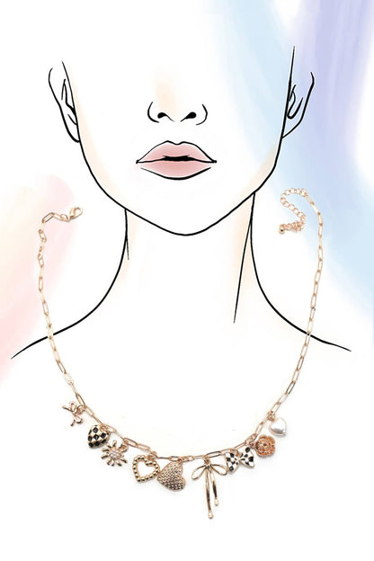 CŒUR À DAMIER - Women Charm Necklace