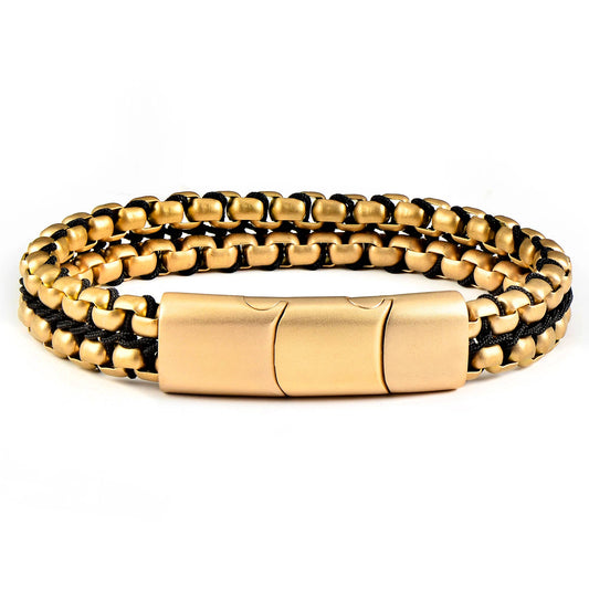 Men's Crucible Matte Finish Stainless Steel Box Chain Bracelet