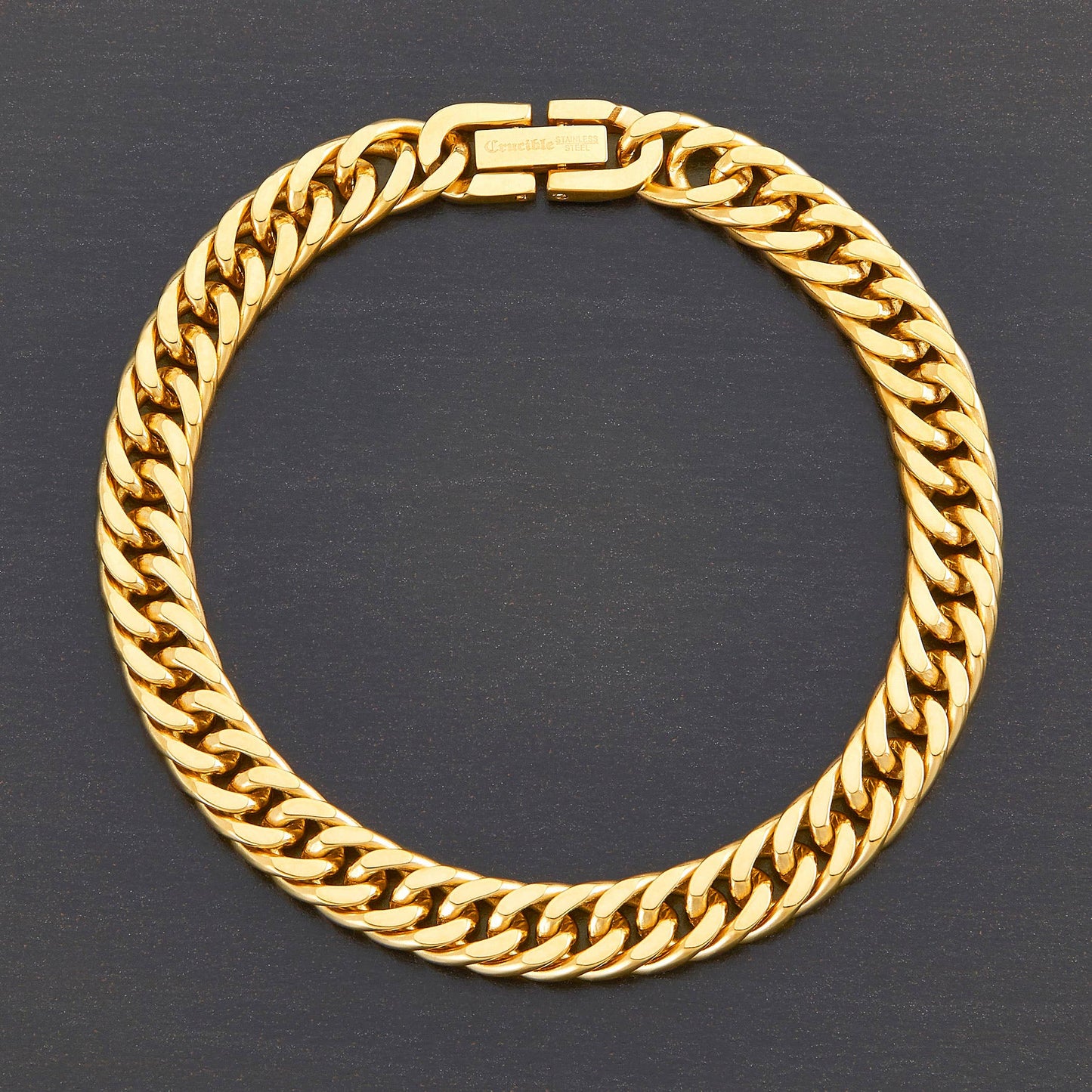 Men's Crucible Stainless Steel Curb Chain Bracelet