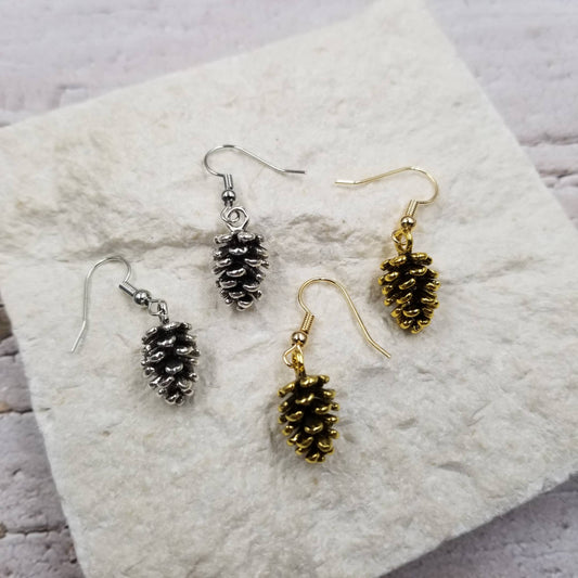 Pinecone Earrings – Grace Edition - Gold & Silver