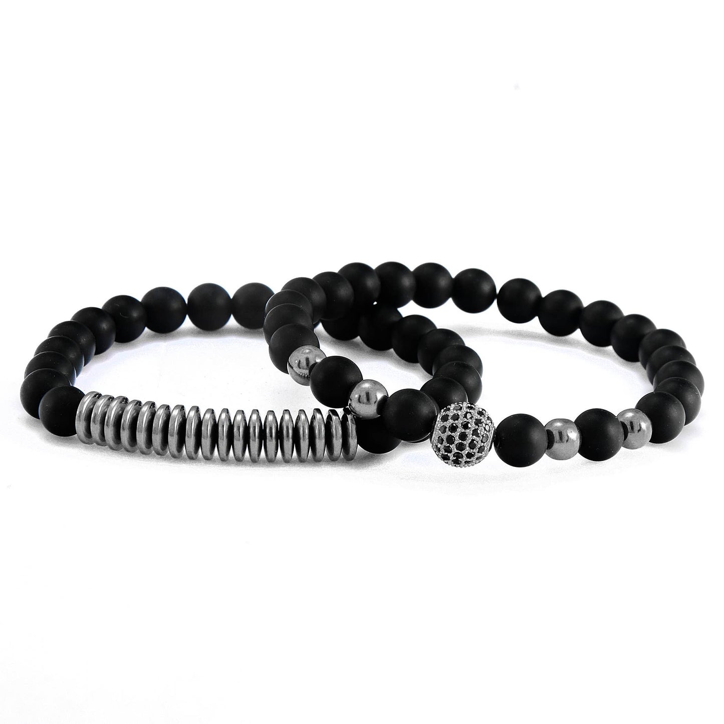 Men’s Agate & Hematite Beaded Bracelet Set