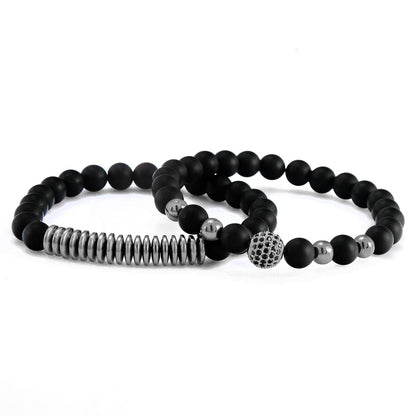 Men’s Agate & Hematite Beaded Bracelet Set