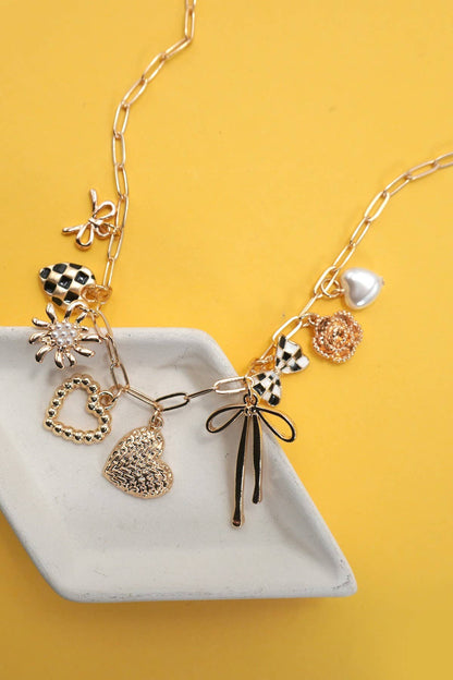 CŒUR À DAMIER - Women Charm Necklace