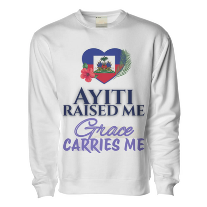 Ayiti Raised Me – Midweight Sweatshirt (White)