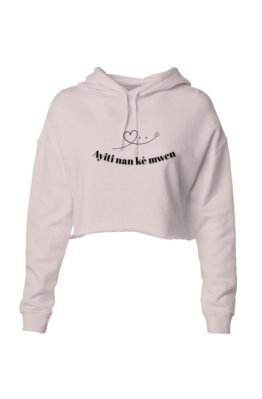 Ayiti nan ke mwen – Lightweight Crop Hoodie (Blush