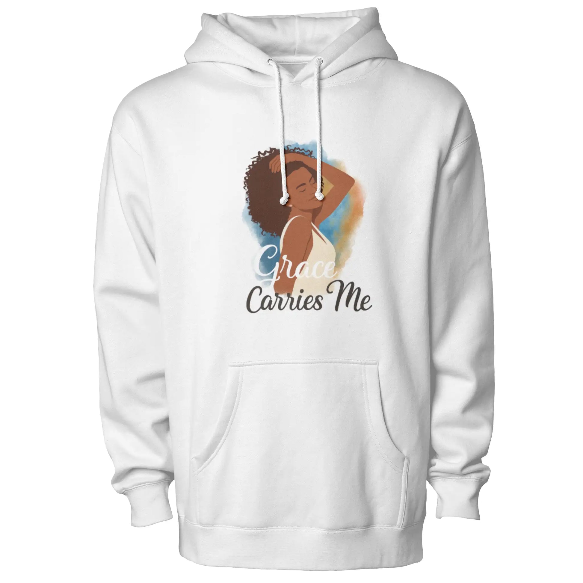 Courage Carries Me – Portrait Hoodie (White)