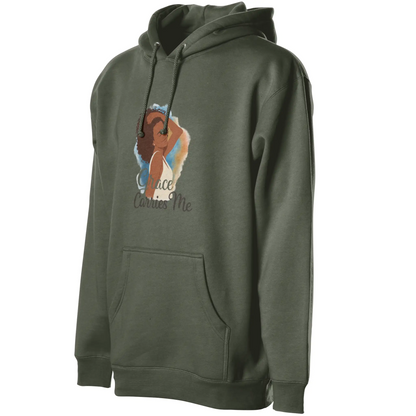 Courage Carries Me – Portrait Hoodie (Military Gre