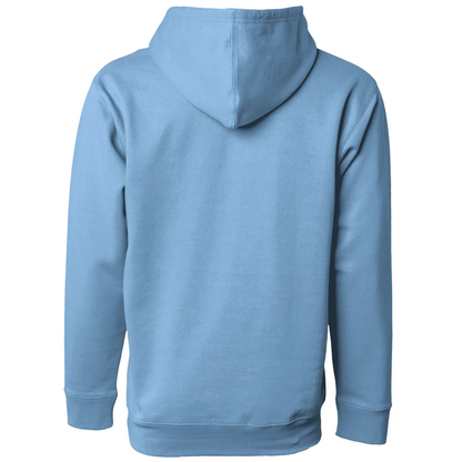 Courage Carries Me – Portrait Hoodie (Carolina Blu