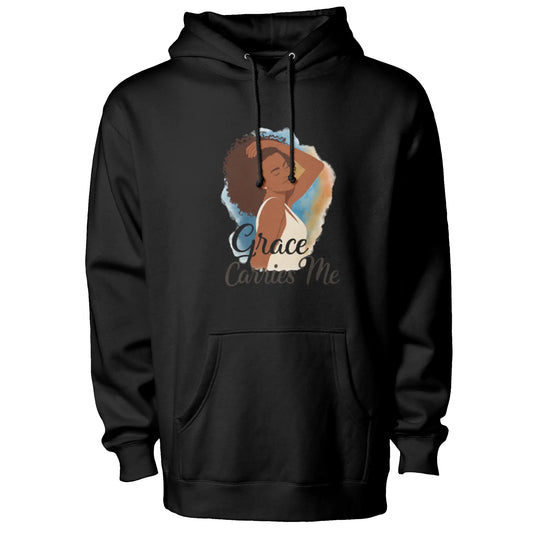 Courage Carries Me – Portrait Hoodie (Black)