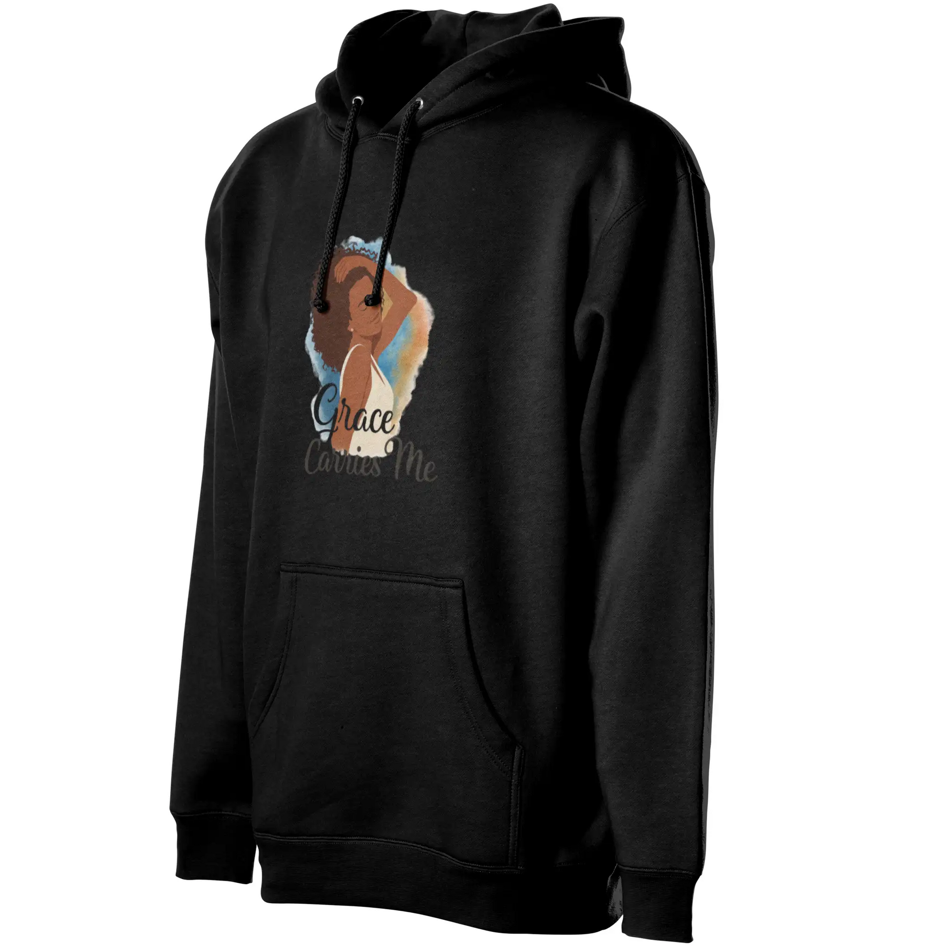 Courage Carries Me – Portrait Hoodie (Black)