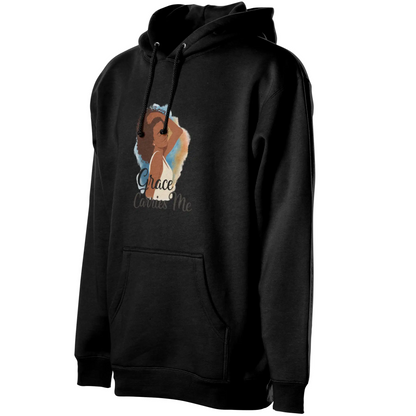 Courage Carries Me – Portrait Hoodie (Black)