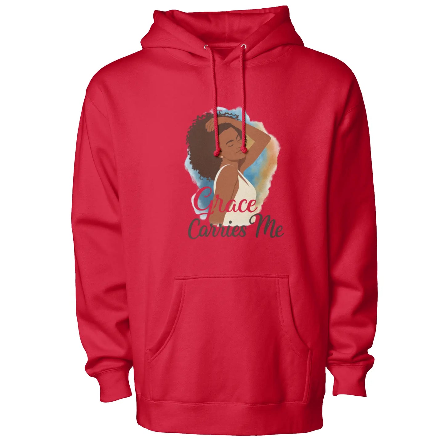 Courage Carries Me – Portrait Hoodie (Red)