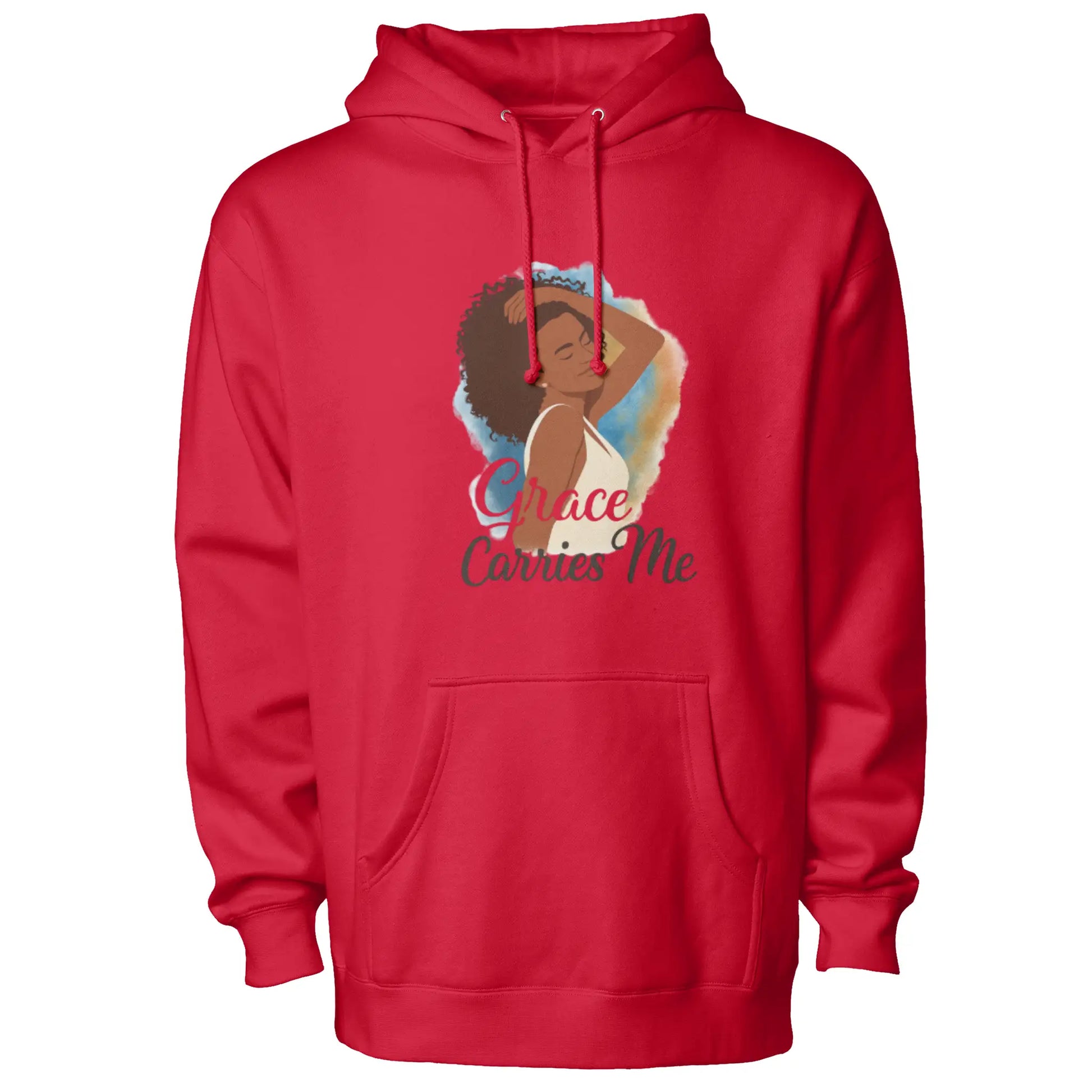 Courage Carries Me – Portrait Hoodie (Red)