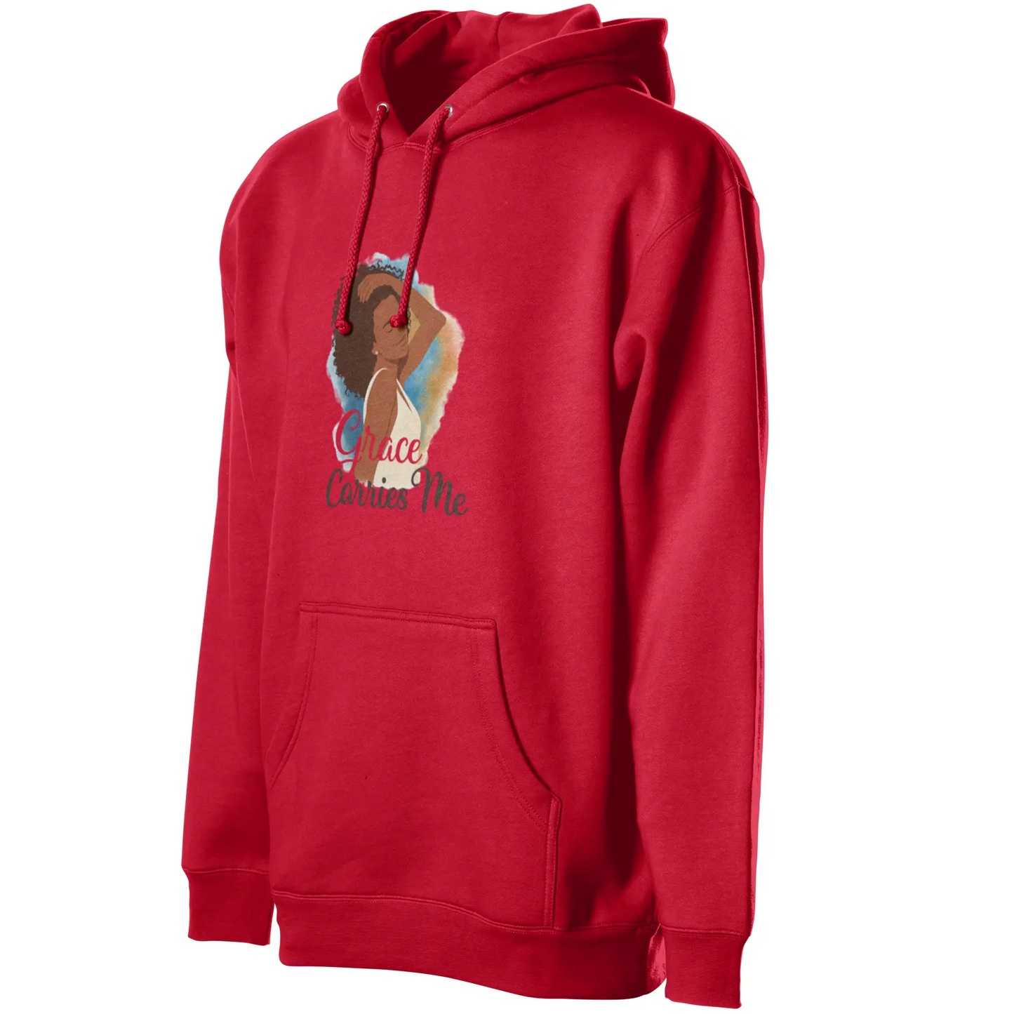 Courage Carries Me – Portrait Hoodie (Red)