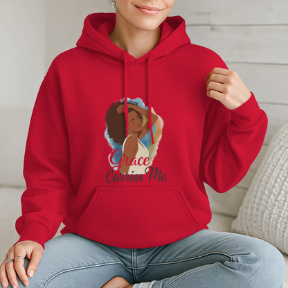 Courage Carries Me – Portrait Hoodie (Red)