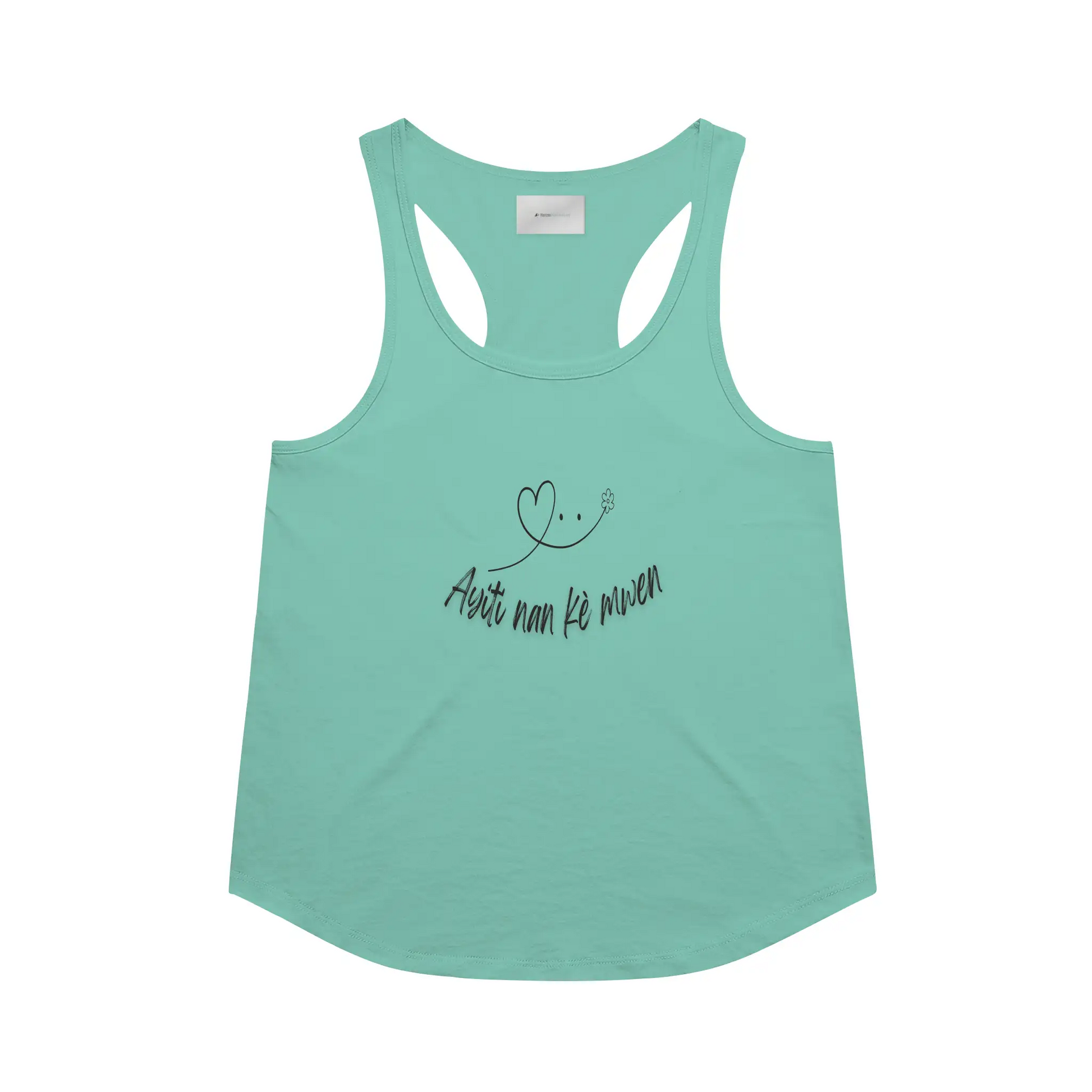 Ayiti nan ke mwen – Flowy Racerback Tank (Mint)