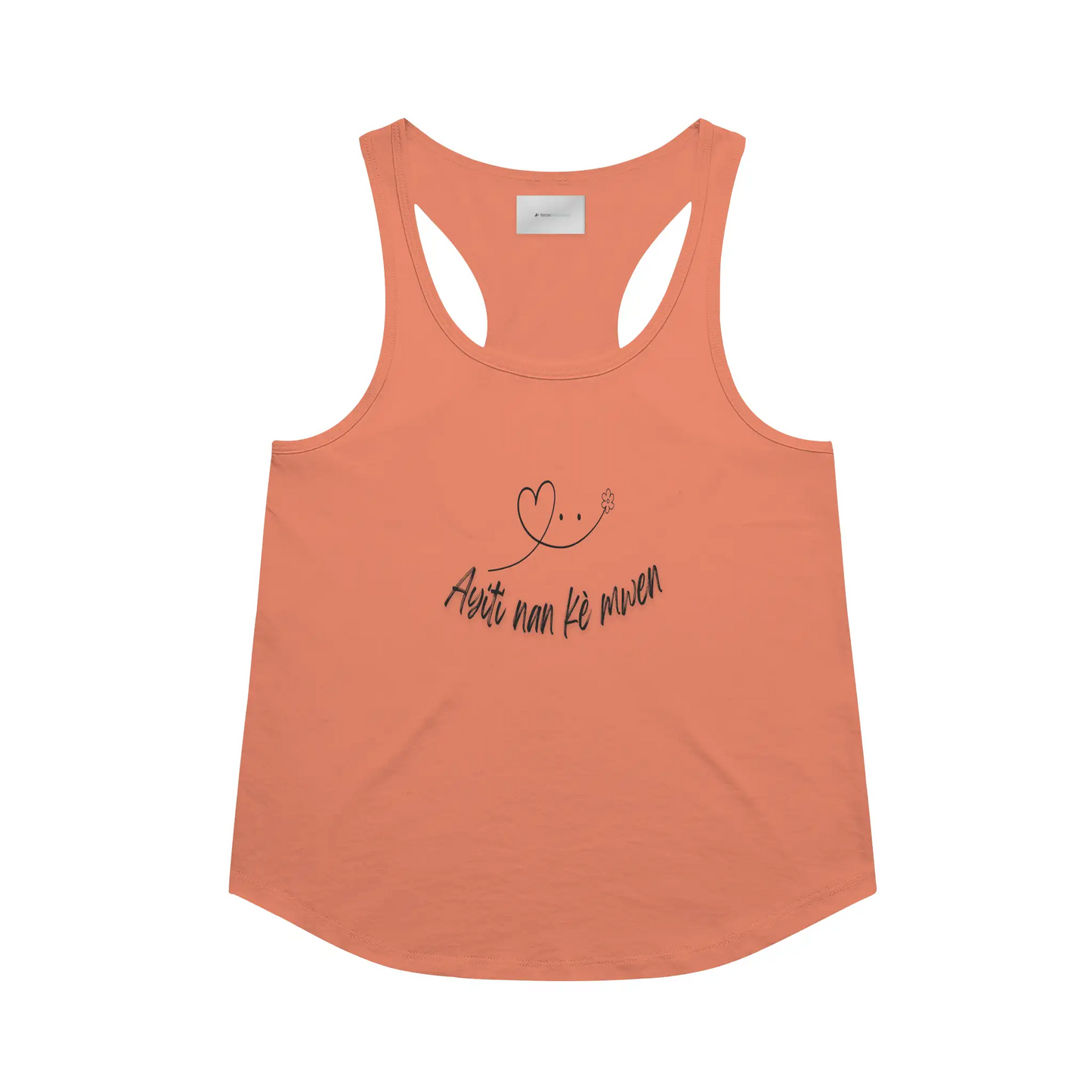 Ayiti nan ke mwen – Flowy Racerback Tank (Coral)