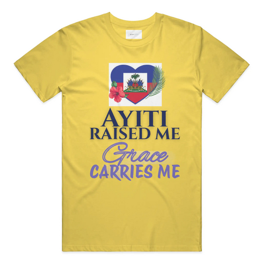 Ayiti Raised Me – Unisex Jersey Tee  (Yellow)