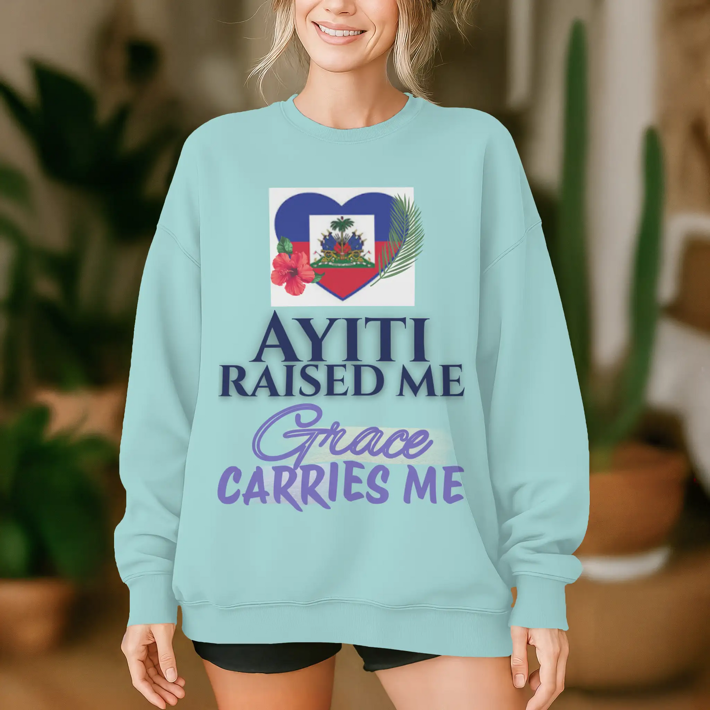 Ayiti Raised Me – Midweight Sweatshirt (Mint)