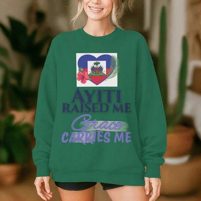 Ayiti Raised Me – Midweight Sweatshirt (Dark Green