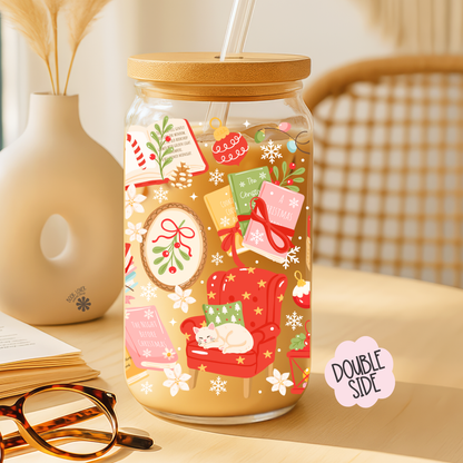 Exquisite Bookish design - Glass Cup (16oz)